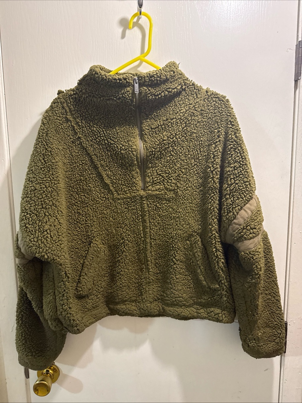 FP Movement by Free People Olive Green Teddy Zip-Up Jacket